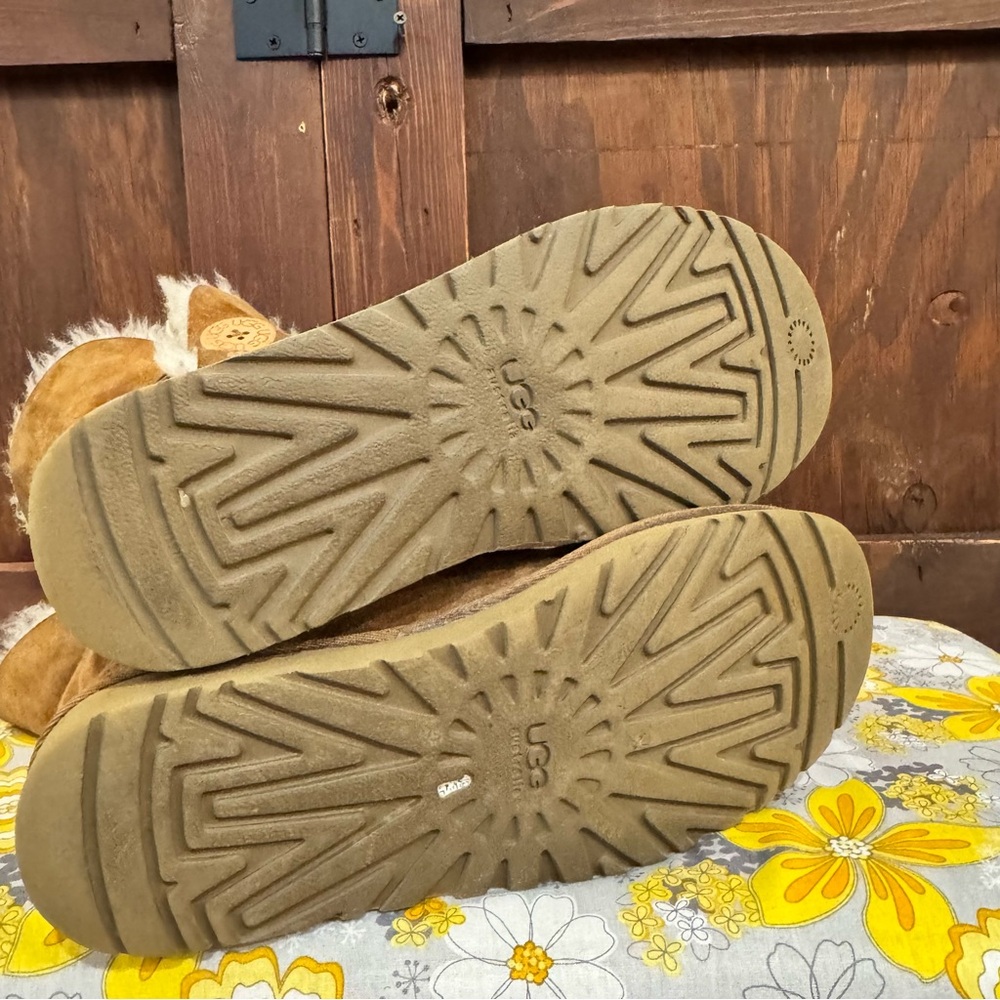 UGG Chestnut Suede Shearling Button Short Boots - image 6